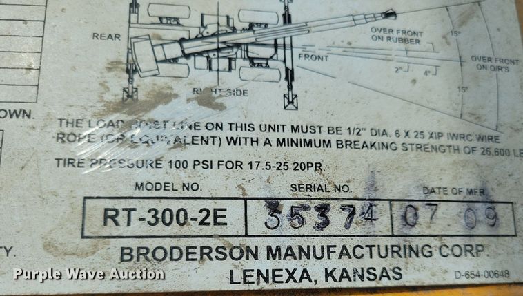 image for item JO9174 2009 Broderson RT-300-2E  crane