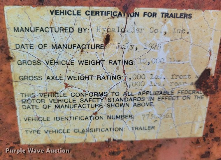 image for item JO9205 1975 Hycaloader TGF 51  reel trailer