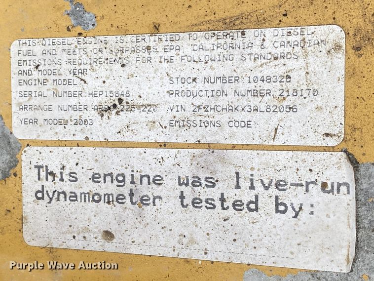 image for item JW9265 2003 Sterling Acterra  dump truck