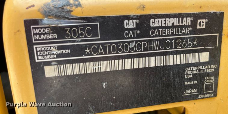 image for item LA9983 2007 Caterpillar 305C CR  mini excavator