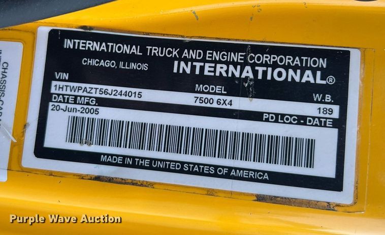 image for item LI9702 2006 International 7500  dump truck