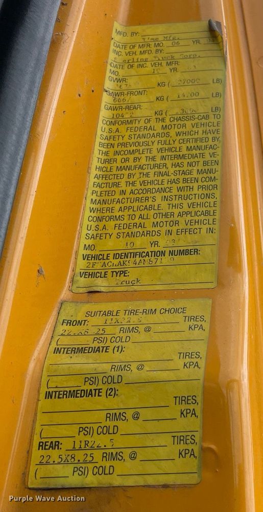 image for item LJ9739 2004 Sterling Acterra  flatbed truck