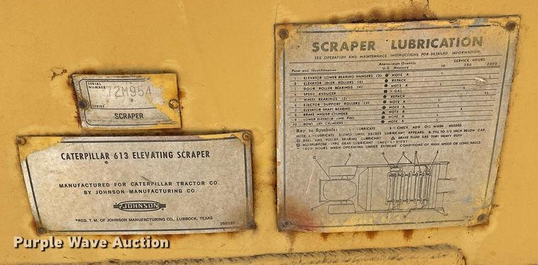 image for item LJ9757 1971 Caterpillar 613  elevating scraper