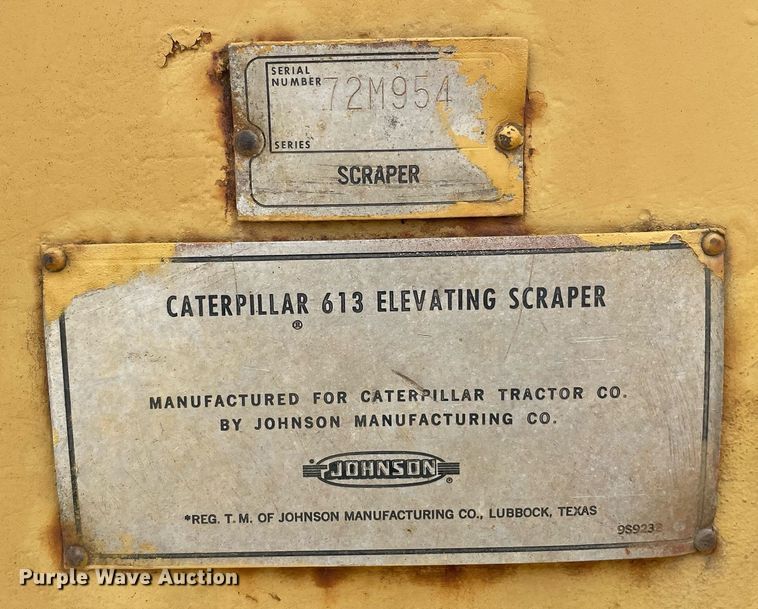 image for item LJ9757 1971 Caterpillar 613  elevating scraper