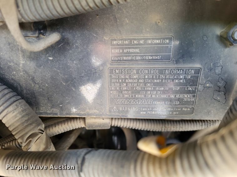 image for item LR9282 2016 Yanmar ViO35  mini excavator