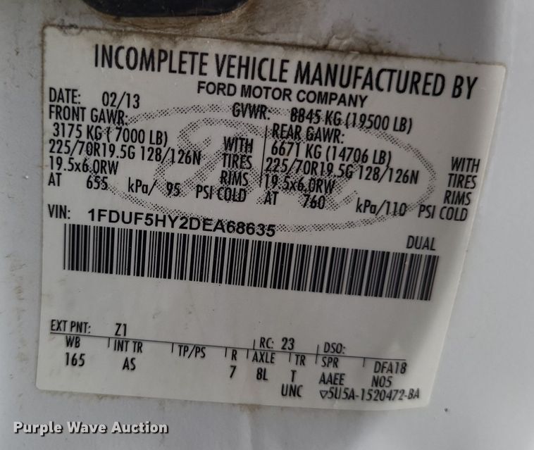 image for item LS9545 2013 Ford F550 Super Duty XL  bucket truck