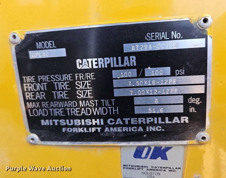 image for item LW9661 Caterpillar GPL40  forklift