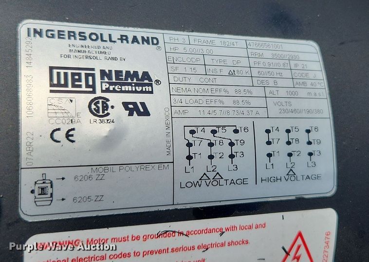 image for item LX9650 Ingersoll Rand 2340L5 Grainger  air compressor