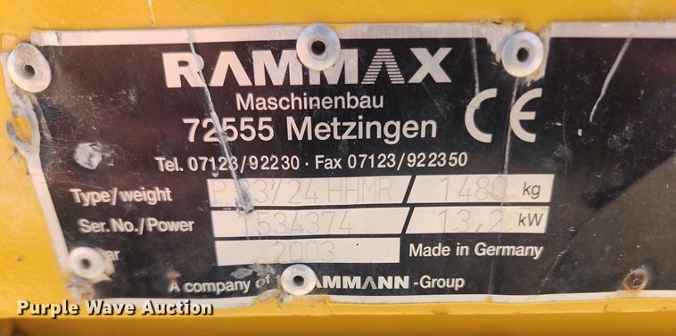 image for item LX9724 2003 Rammax P33/24HHMR  trench compactor
