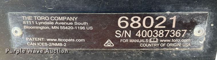 image for item ME9815 2017 Toro 68021  concrete mixer