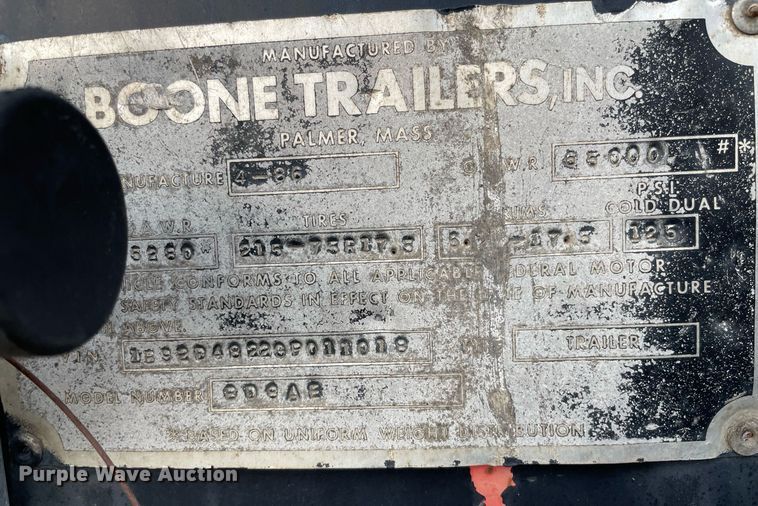 image for item ME9835 1986 Boone BD8AE  drop deck trailer