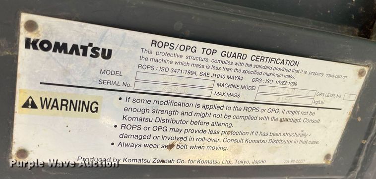 image for item ME9859 2005 Komatsu PC35MR-2  mini excavator