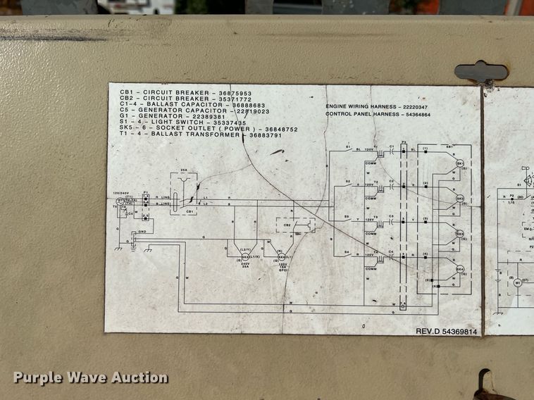 image for item MG9020 2011 Ingersoll Rand LS-60HZ-T4F  light plant