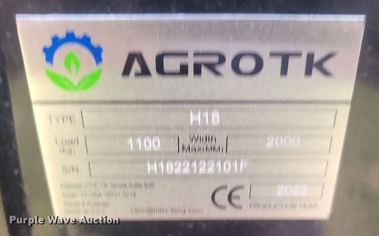 image for item ML9457 2022 Agrotk H18  mini excavator