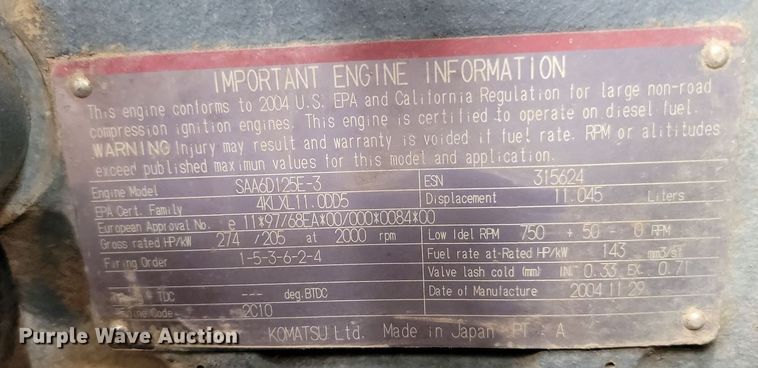 image for item ML9471 2005 Komatsu WA450-5L  wheel loader
