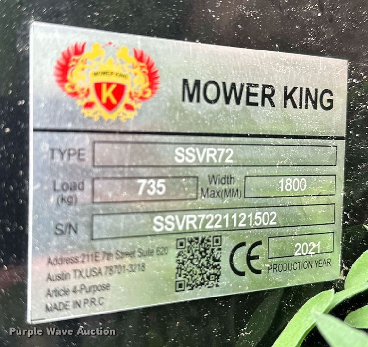 image for item NY9184 2021 Mower King SSVR72  skid steer roller