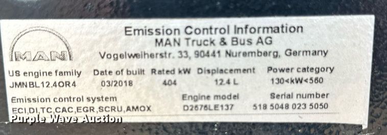 image for item NY9234 MAN D2676LE137  engine