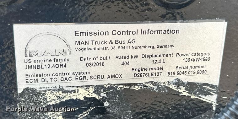 image for item NY9235 MAN D2676LE137  engine