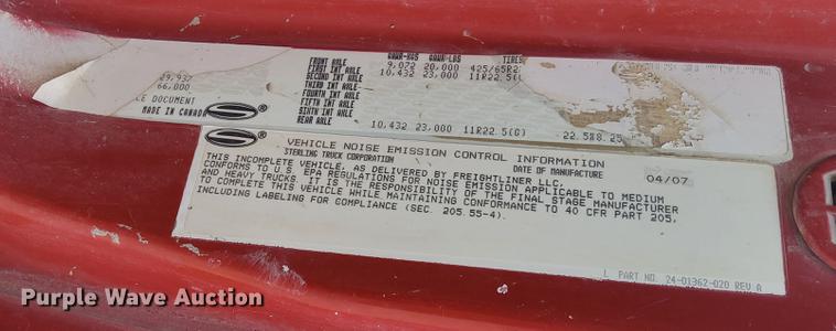 image for item DN6454 2007 Sterling L9500  ready mix truck