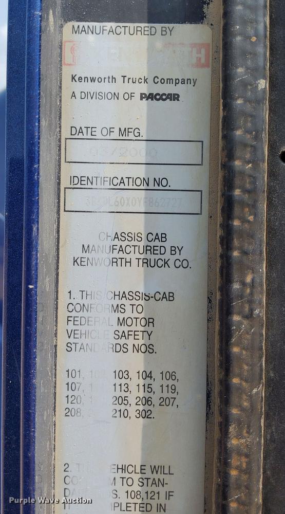 image for item DN6455 2000 Kenworth T800  dump truck