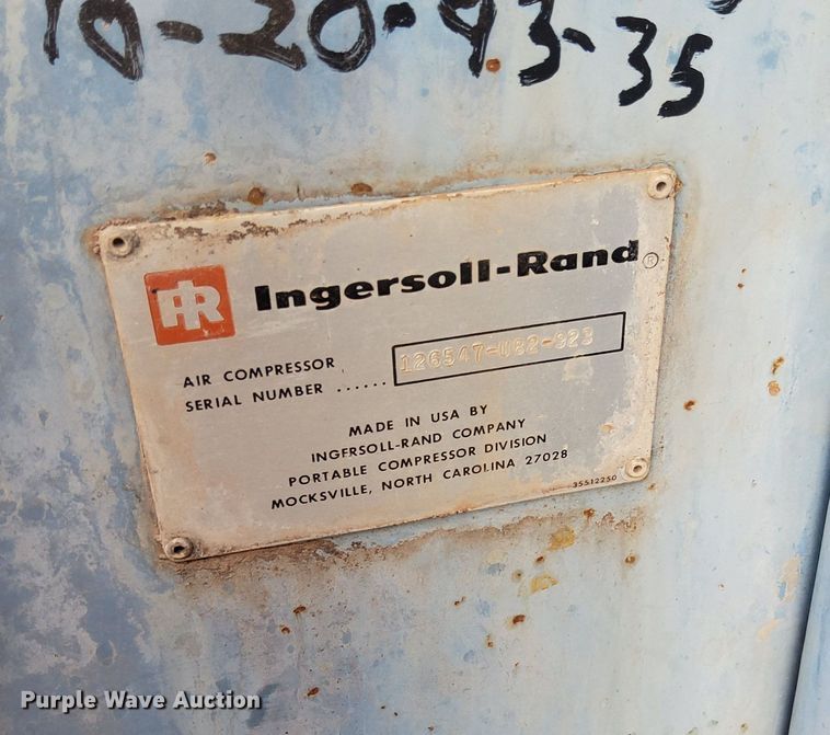 image for item DN6459 1982 Ingersoll Rand  air compressor