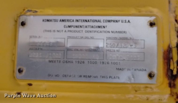 image for item DN6463 1998 Komatsu WA250-3L  wheel loader