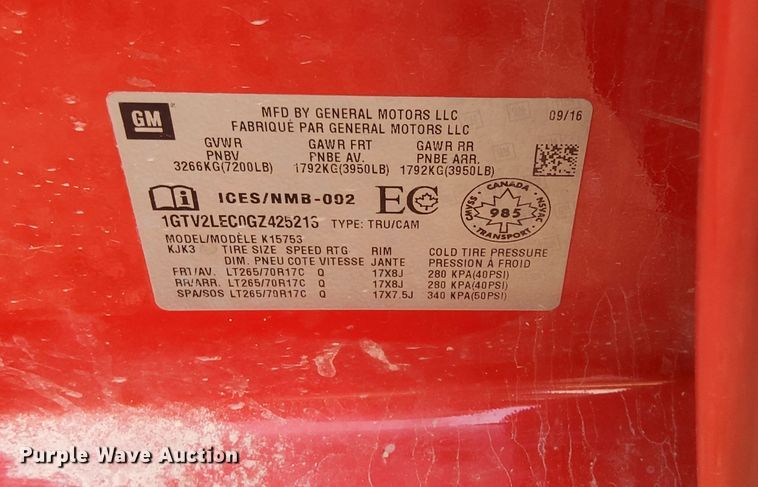 image for item DN6466 2016 GMC Sierra 1500  Double Cab pickup truck