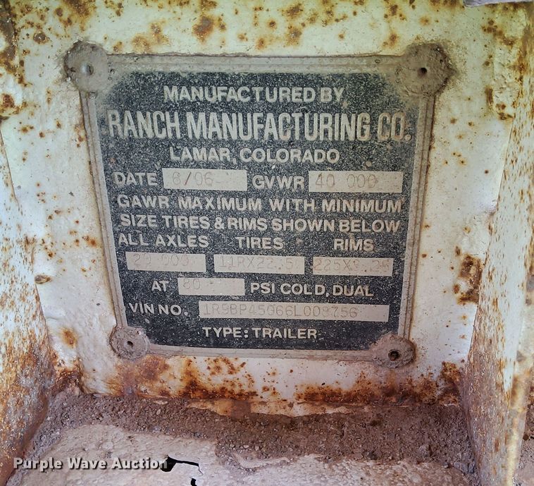 image for item DN6490 2006 Ranco LW11-20F  bottom dump pup trailer