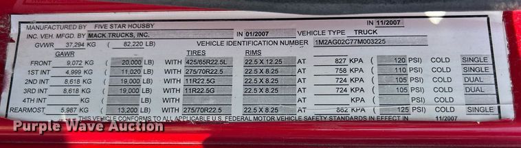 image for item DR4634 2007 Mack CV513 Granite  ready mix truck