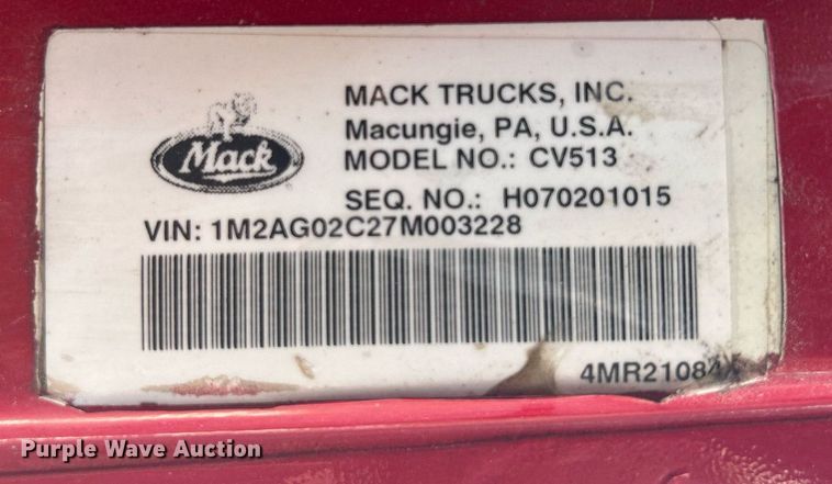 image for item DR4638 2007 Mack CV513 Granite  ready mix truck