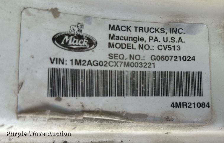 image for item DR4645 2007 Mack CV513 Granite  ready mix truck