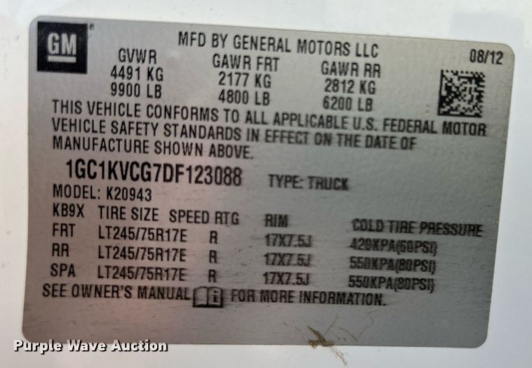 image for item DR4670 2013 Chevrolet Silverado 2500HD  Crew Cab pickup truck