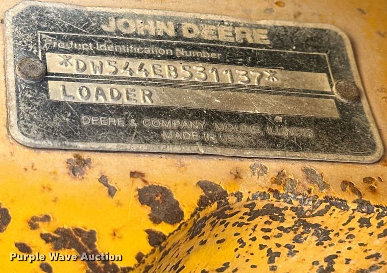 image for item NY9033 1990 John Deere 544E  wheel loader
