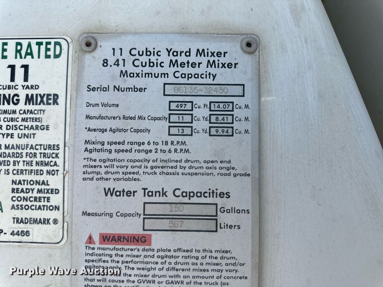 image for item NY9036 2008 Kenworth W900  ready mix truck