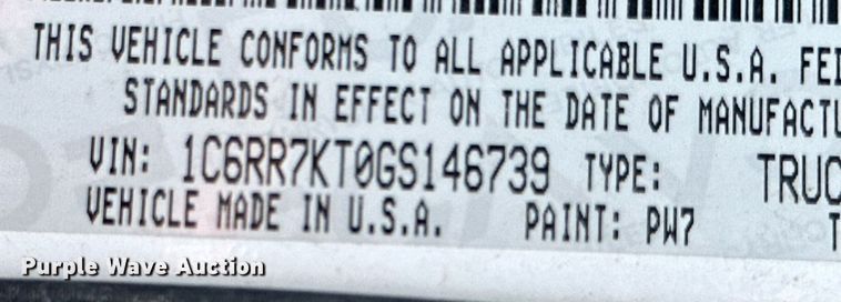 image for item NY9044 2016 Dodge Ram 1500  Crew Cab pickup truck