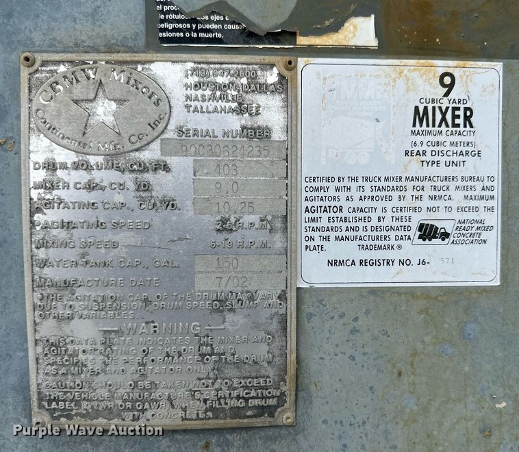 image for item NY9049 2003 Kenworth T800  ready mix truck