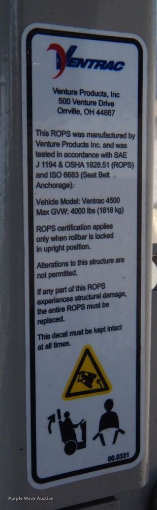 image for item AF9690 2019 Ventrac 4500Z  compact tractor