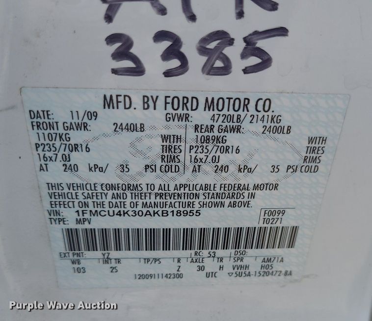 image for item DK1881 2010 Ford Escape Hybrid  SUV