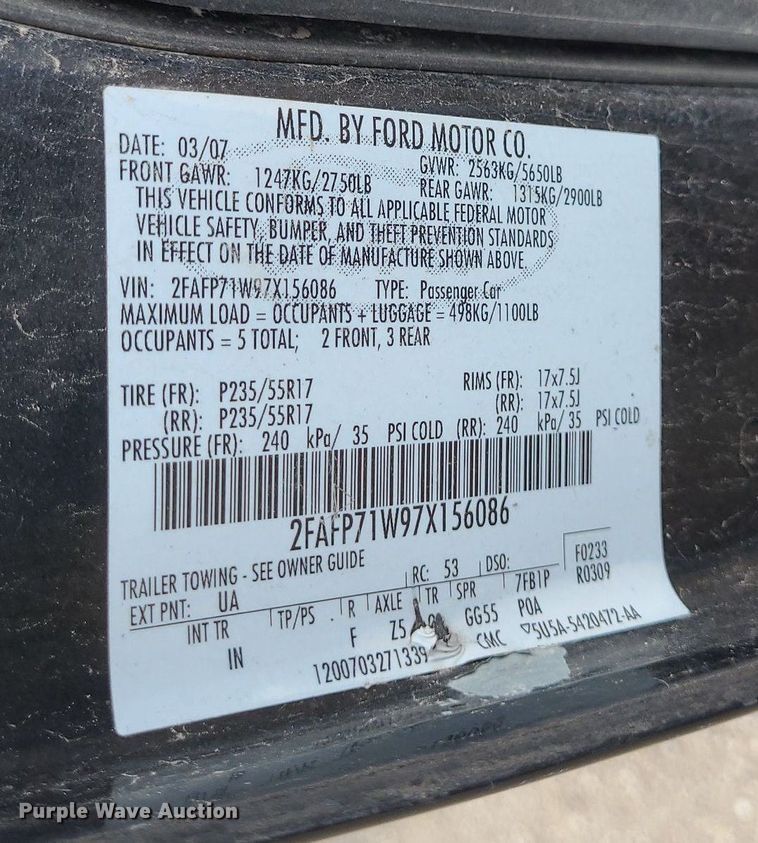 image for item DK1932 2007 Ford Crown Victoria Police Interceptor