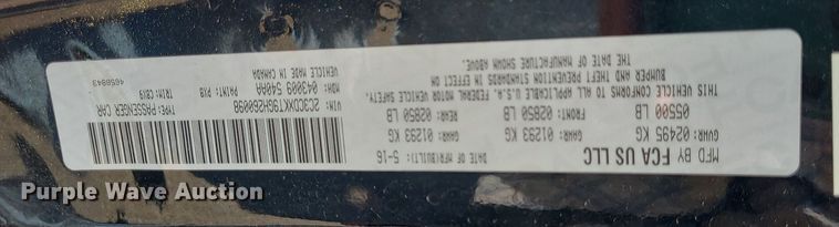 image for item DK1936 2016 Dodge Charger Police