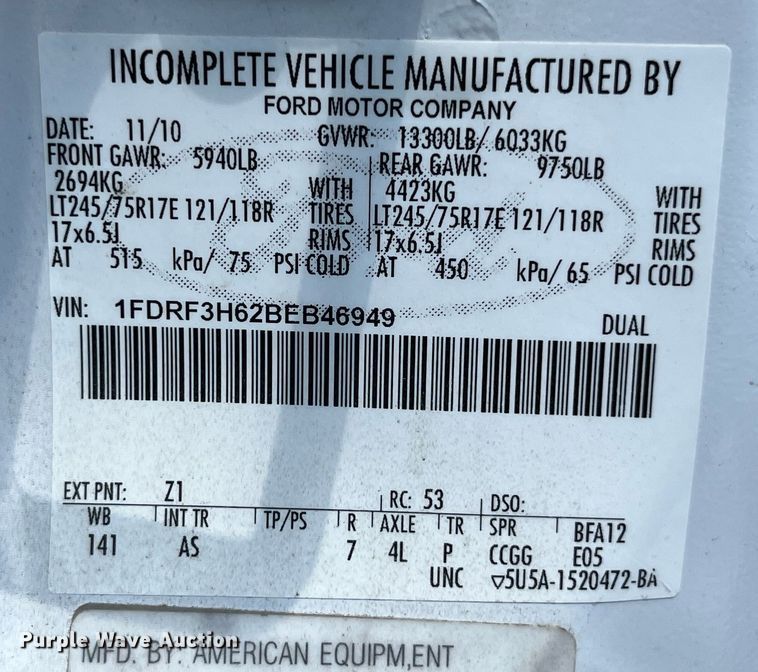 image for item DM4968 2011 Ford F350 Super Duty XL  dump bed pickup truck