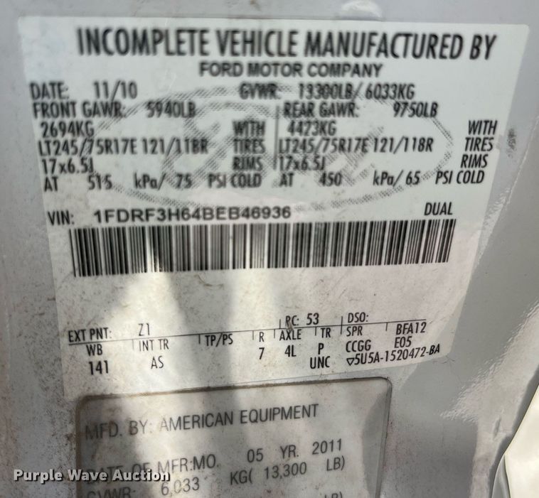 image for item DM4970 2011 Ford F350 Super Duty XL  dump bed pickup truck