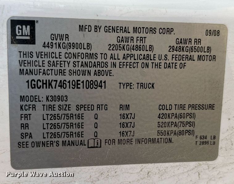 image for item DM4971 2009 Chevrolet Silverado 3500HD  pickup truck