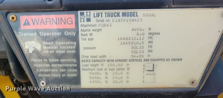 image for item DM4975 Hyster S50XL  forklift
