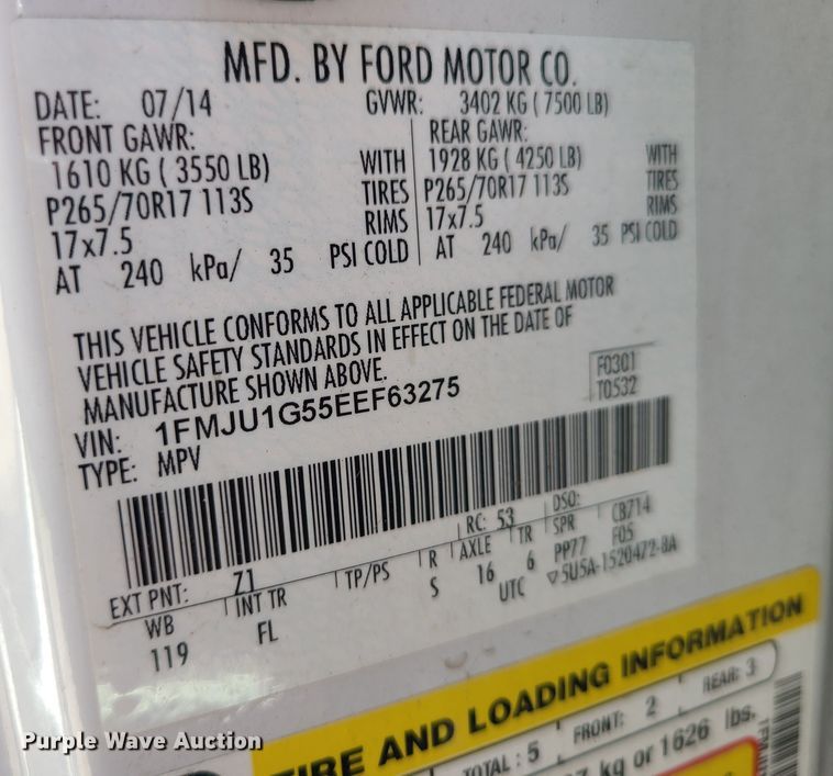 image for item DM4981 2014 Ford Expedition  SUV