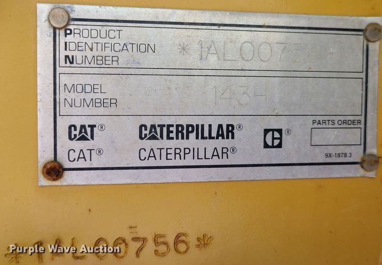 image for item DM4982 1999 Caterpillar 143H  motor grader