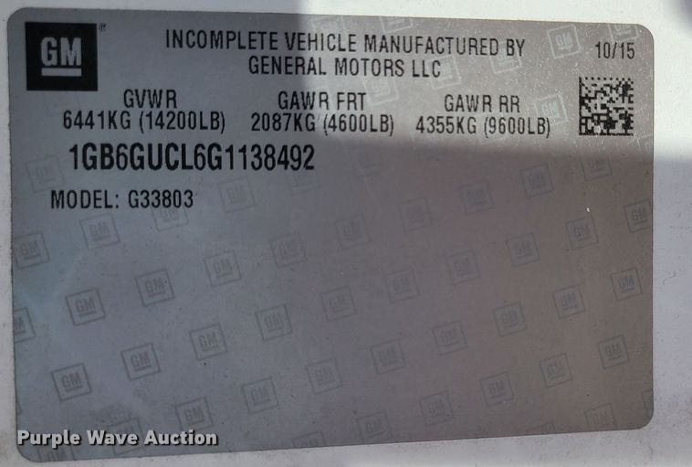 image for item DM4986 2016 Chevrolet Express G4500  ambulance