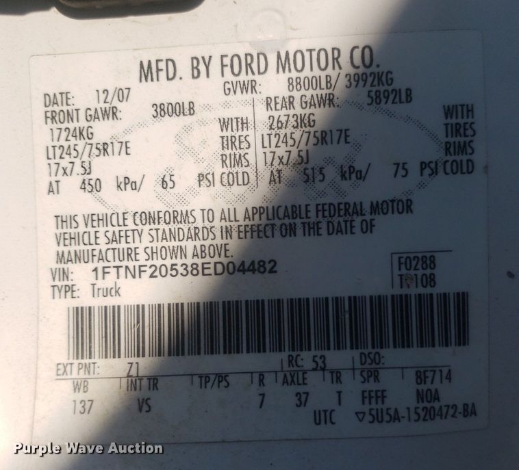 image for item DP8007 2008 Ford F250 Super Duty  pickup truck