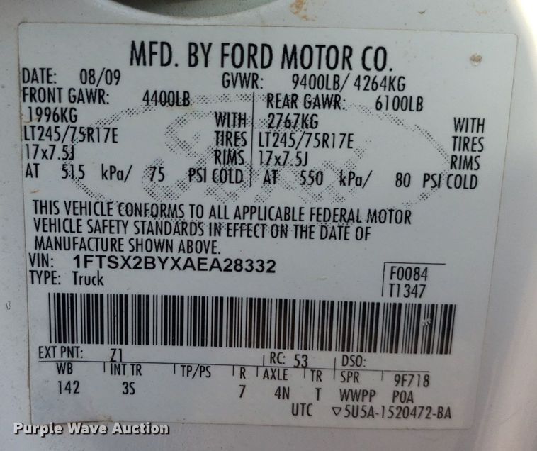 image for item DP8049 2010 Ford F250 Super Duty  SuperCab pickup truck