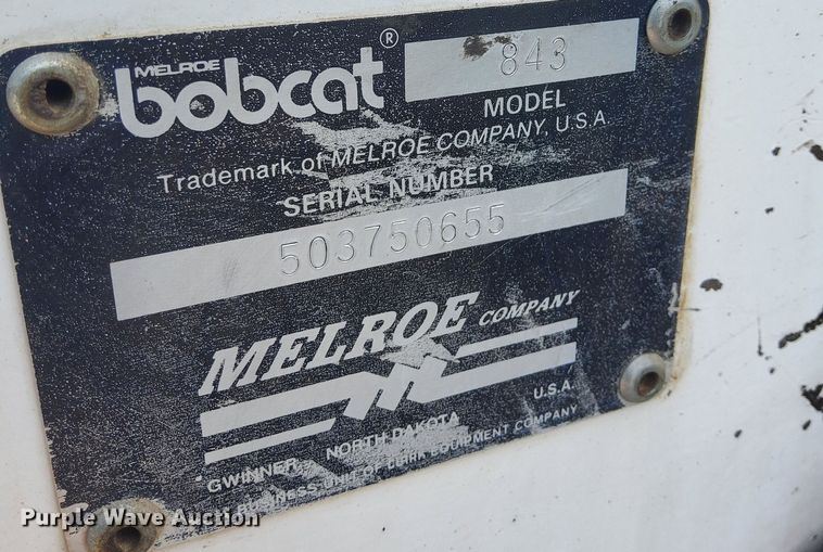 image for item DP8058 1990 Bobcat 843  skid steer loader